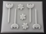 592sp Hawaiian Girl's Friend Face and Flower Chocolate or Hard Candy Lollipop Mold 